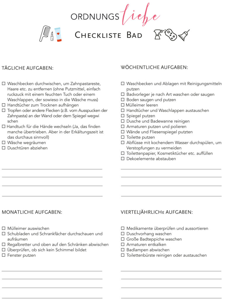 Checklisten Cheatsheets ordnungsliebe