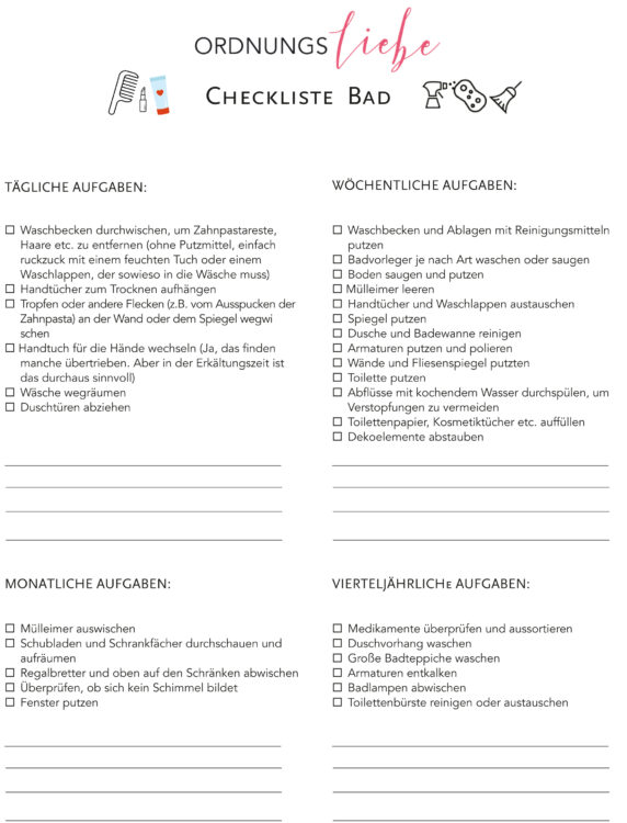 Haushalt Putzen Checkliste | Die schönsten Einrichtungsideen Haushalt Putzen Checkliste | Die schönsten Einrichtungsideen