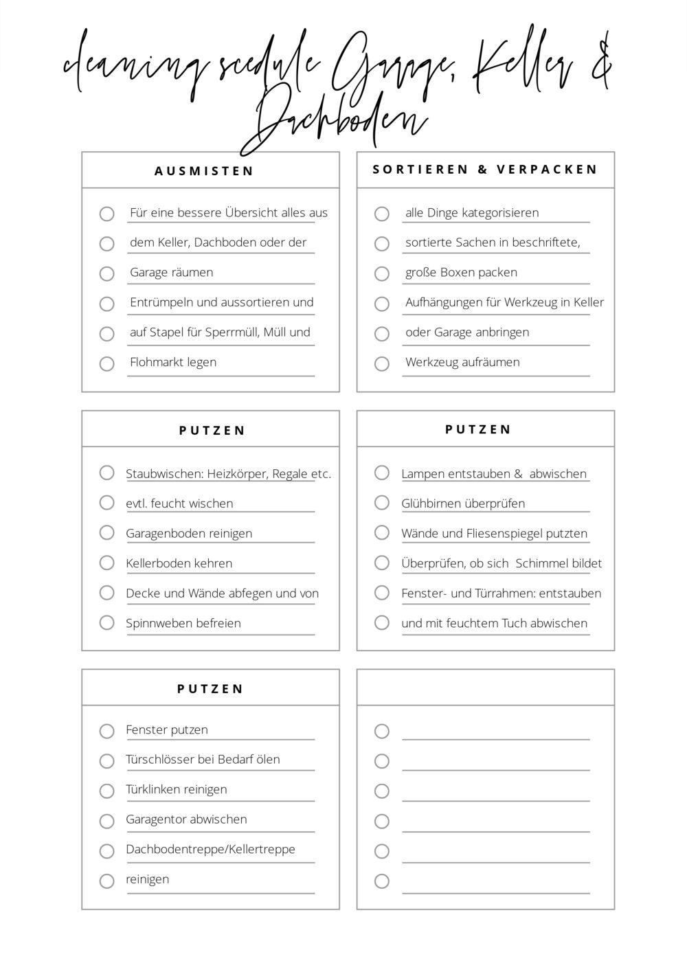 Frühjahrsputz Keller Dachboden mit kostenloser Checkliste