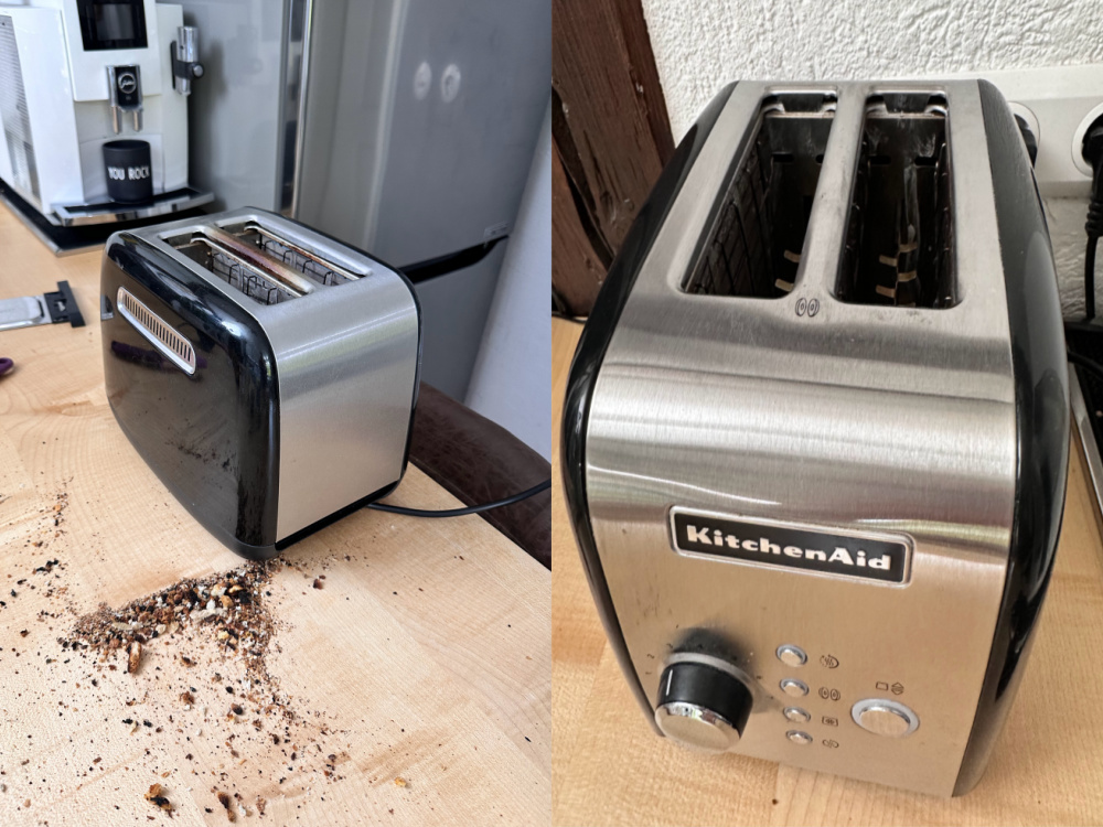 Küche putzen Toaster
